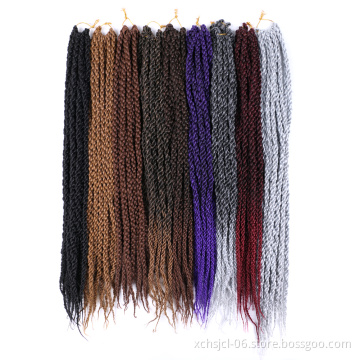 Wholesale Price faux locs 18inch 24strands wavy locs with curly ends synthetic crochet hair extension for Women